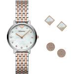 Relojes plateado de acero inoxidable de pulsera impermeables Cuarzo con correa de acero Armani Emporio Armani para mujer 