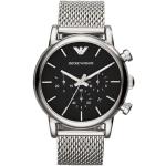 Relojes negros de acero inoxidable de pulsera Cuarzo con logo Armani Emporio Armani para hombre 