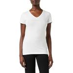 Camisetas blancas de microfibra de algodón  rebajadas con escote V Armani Emporio Armani con tachuelas talla XL para mujer 
