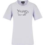 Camisetas moradas de algodón de algodón  rebajadas Armani Emporio Armani talla S para mujer 