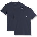 Emporio Armani Underwear 2-Pack T-Shirt Crew Neck Logo Camiseta, Marine/Marine, L para Hombre