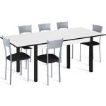 Mesa de cocina extensible phyna (120-180)x80 cm color blanco/negro
