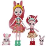 Enchantimals Hermanas Bree y Bedelia Bunny Muñecas con mascotas conejito de juguete, regalo para niñas y niños +4 años (Mattel HCF84)