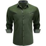 Camisas estampadas verdes manga larga marineras con rayas talla S para hombre 