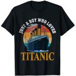 Enviar solo un niño que ama el barco Titanic Boat Titanic Boys Toddler Camiseta
