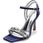 Sandalias transparentes de Diamantes de tiras con tacón de aguja de punta abierta talla 43 para mujer 