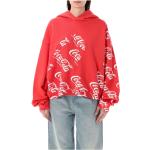 Sudaderas rojas con capucha rebajadas Coca Cola talla L para mujer 