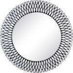 Espejos blancos de pared rebajados rústico LOLAhome 80 cm de diámetro 