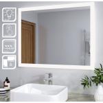SIRHONA Espejo Baño con Luz Antivaho 80x50 cm Interruptor Táctil Espejo  Baño LED Pared,Blanco Frío