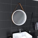 Espejos blancos de madera de baño de aumento lacado 50 cm de diámetro 