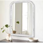 Espejos blancos de madera de baño con marco rústico 