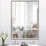 Espejos plateado de metal de baño con marco modernos 