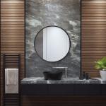 Espejos negros de metal de baño rebajados modernos 40 cm de diámetro 