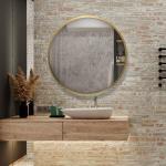 Espejos dorados de madera de pared rebajados 90 cm de diámetro de materiales sostenibles 