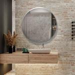 Espejos plateado de madera de pared rebajados 90 cm de diámetro de materiales sostenibles 