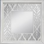 Espejos cuadrados blancos de madera 
