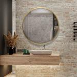Espejos dorados de pared con marco 100 cm de diámetro de materiales sostenibles 
