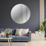 Espejos plateado de pared con marco 120 cm de diámetro de materiales sostenibles 