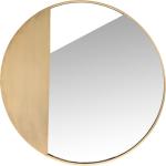 Espejos decorativos dorados de metal con marco Ariane con acabado satinado 60 cm de diámetro 