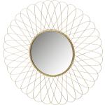 Espejo flor dorado de metal de Ø 56 cm
