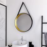 Espejos dorados de baño rebajados lacado 50 cm de diámetro 