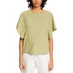 Camisetas verdes de algodón de manga corta manga corta con cuello redondo de punto Esprit talla M para mujer 