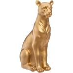Estatuilla de pantera, resina, oro, H23 cm