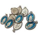 Medallas azules de metal hechas a mano para mujer 
