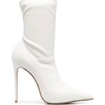 Botines blancos de goma de piel con tacón más de 9cm con logo LE SILLA talla 39,5 para mujer 