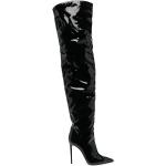Botas altas negras de goma con tacón más de 9cm con logo LE SILLA talla 39 para mujer 