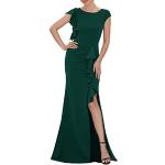 Ever-Pretty Vestido de Fiesta Largo para Mujer Elástico sin Mangas Escote Redondo Corte Imperio Elegantes Verde Oscuro 4XL