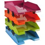 Exacompta Bandeja Escritorio Plastico Arlequin Set de 4 Bandejas Colores Surtidos 346X254X24