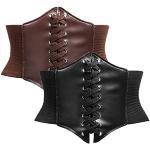 Cinturones elásticos marrones de cuero vintage de encaje talla M para mujer 