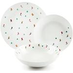 Excelsa Cortina - Servicio de platos de 18 piezas, porcelana, 6 personas