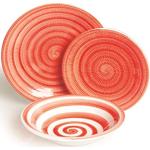 Vajillas rojas de cerámica aptas para lavavajillas Excelsa 20 cm de diámetro en pack de 18 piezas 