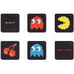 Excelsa Pac Man juego de 6 posavasos, Poliéster, Color Negro con diseño