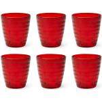 Copas rojas de vidrio de agua de 270 ml aptas para lavavajillas Excelsa en pack de 6 piezas para 6 personas 