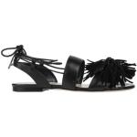 Sandalias negras de cuero de tiras FABIANA FILIPPI con flecos talla 37 para mujer 
