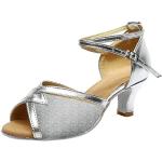 Sandalias plateado de Diamantes de tiras con tacón de cuña de punta abierta informales leopardo con pedrería talla 37 para mujer 