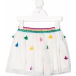 Faldas infantiles blancas de algodón rebajadas STELLA McCARTNEY Kids con borlas de materiales sostenibles para niña 