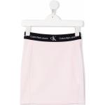 Faldas infantiles rosas de poliester rebajadas informales con logo Calvin Klein para niña 