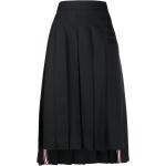 Faldas plisadas negras de lana con rayas Thom Browne talla S para mujer 