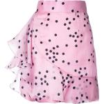 Faldas rectas rosas de seda rebajadas con lunares con volantes talla 3XL para mujer 