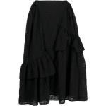 Faldas largas negras de poliester rebajadas con volantes talla L para mujer 