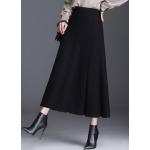Faldas marrones de poliester de cintura alta de otoño tallas grandes media pierna lavable a mano de punto talla XXL para mujer 