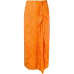 Faldas rectas naranja de poliester rebajadas The Attico con lazo talla 3XL para mujer 