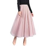 Faldas largas rosas de tul transpirables vintage talla XL para mujer 