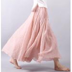 Faldas lila de poliester de lino  de verano tallas grandes maxi lavable a mano bohemias talla XS para mujer 