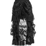 Faldas largas negras tallas grandes góticas floreadas asimétrico con motivo de flores talla 3XL para mujer 
