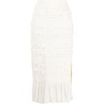 Faldas tubo blancas de viscosa de punto SANDRO con borlas talla XS para mujer 